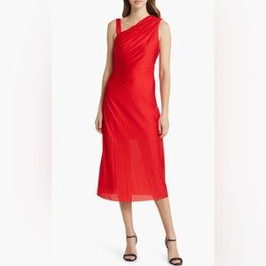 Eperla Asymmetric Neck Satin Cocktail Dress